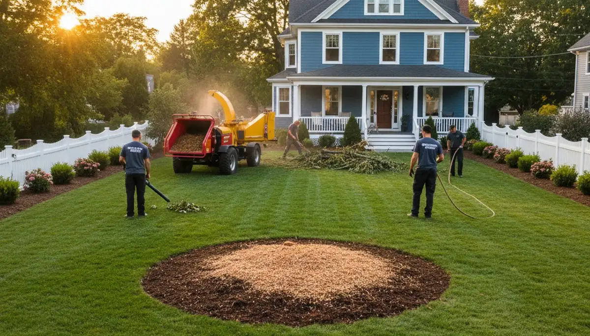 Completed tree removal and yard restoration by professional crew in Staten Island, NY