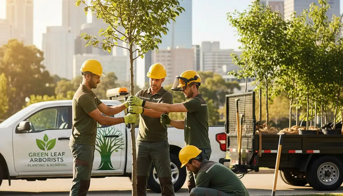 Arborists planting native trees in Staten Island NY for coastal and storm‑resistant landscapes