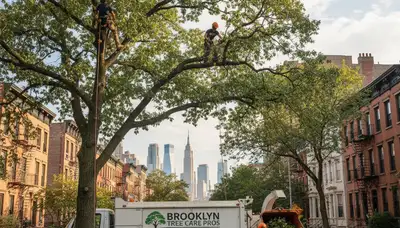Professional tree removal service in Staten Island NY safely cutting large tree branches