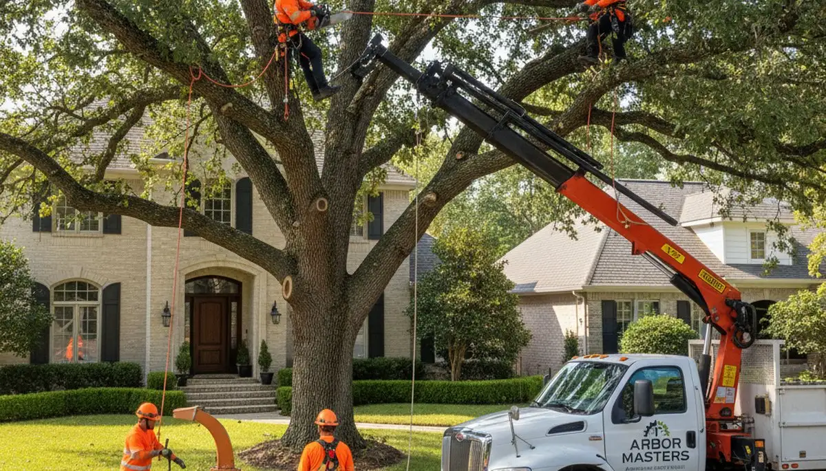 Arborist trimming overgrown oak tree in Staten Island NY for Chop Chop Tree professional tree service