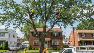 Professional tree removal service in Staten Island NY by expert arborists safely clearing trees